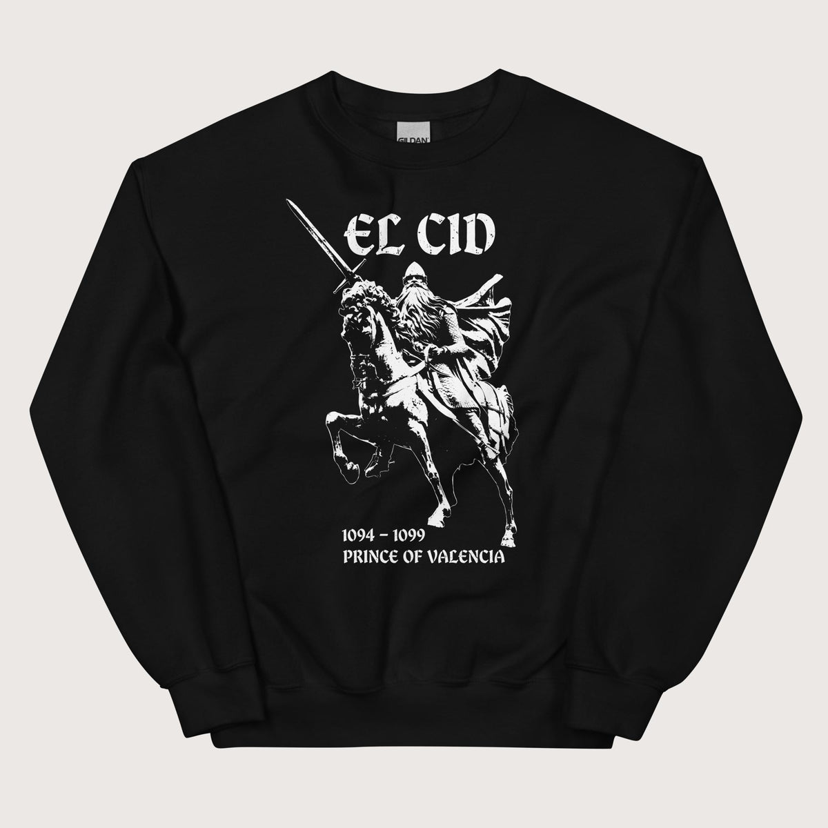 Black El Cid Prince of Valencia Sweatshirt - history buff gift by HistoHead