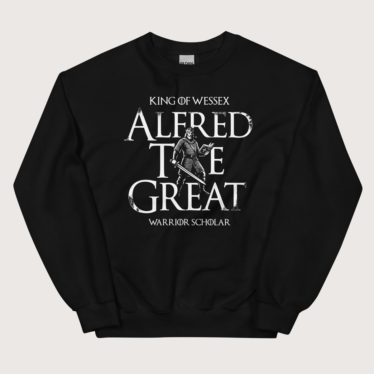 Black Alfred the Great Scholar King Sweatshirt - history buff gift by HistoHead