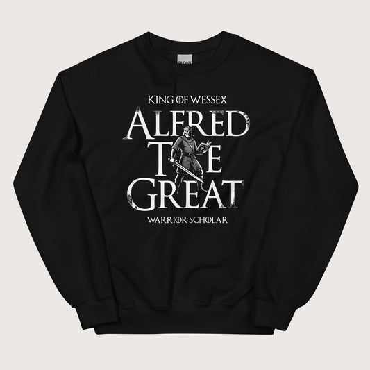 Black Alfred the Great Scholar King Sweatshirt - history buff gift by HistoHead