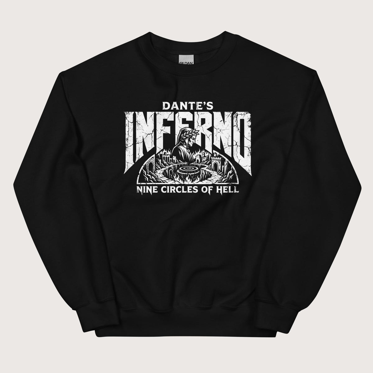 Black Dante's Inferno Sweatshirt - history buff gift by HistoHead