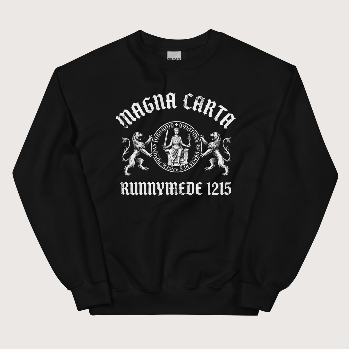 Black Magna Carta King John Seal Sweatshirt - history buff gift by HistoHead