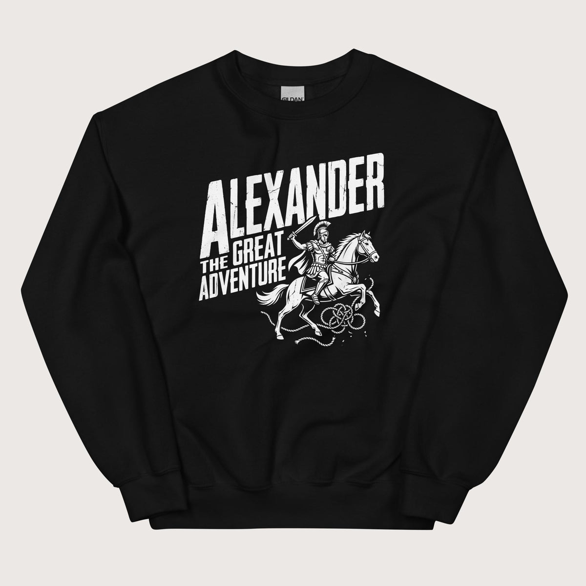 Black Alexander the Great Adventure Sweatshirt - history buff gift by HistoHead