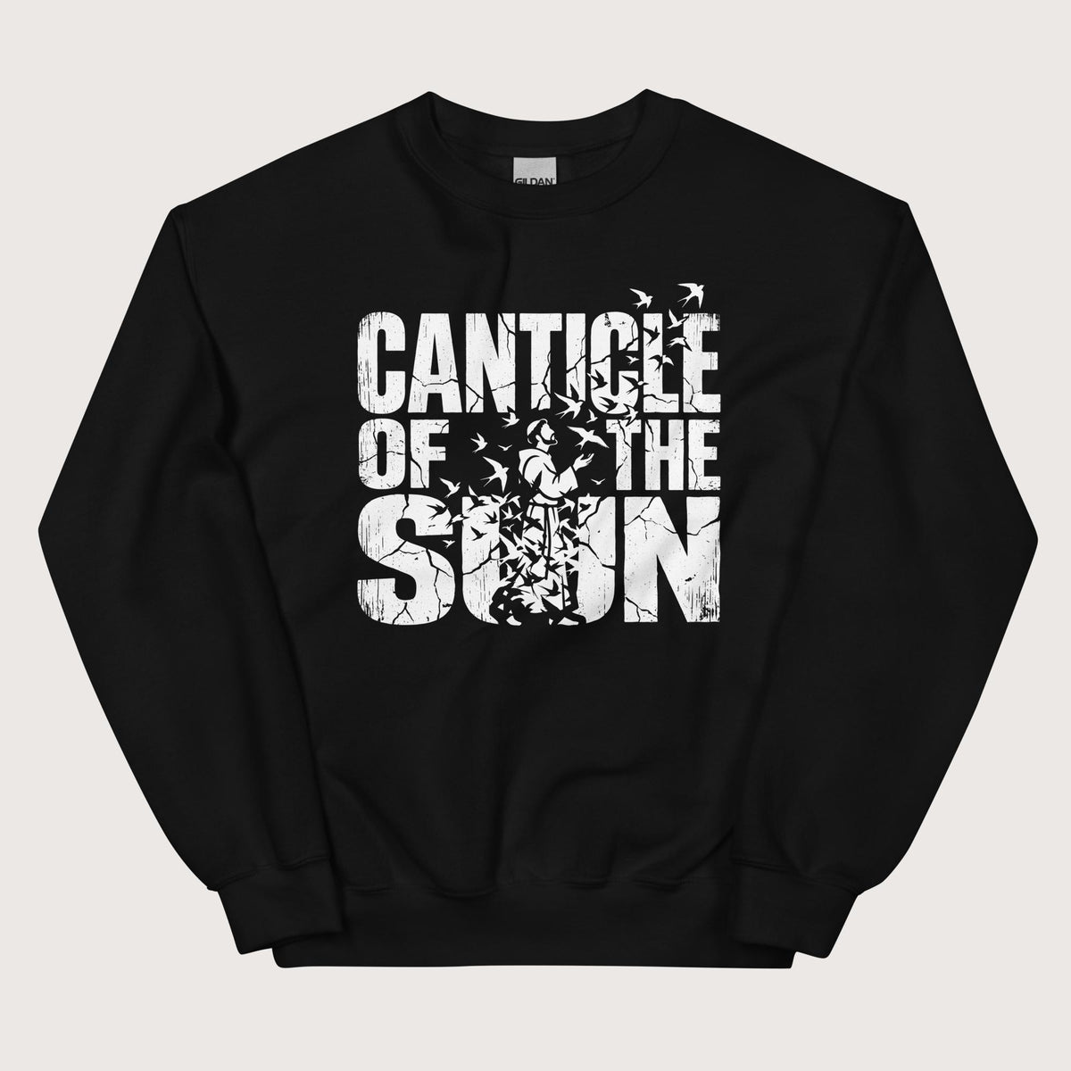 Black Canticle of the Sun Saint Francis of Assisi Birds Sweatshirt - history buff gift by HistoHead