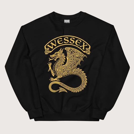 Black Wessex Dragon Sweatshirt - history buff gift by HistoHead