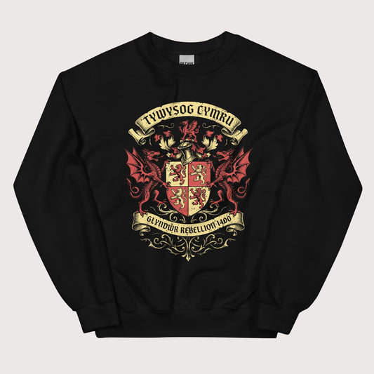 Black Glyndwr Rebellion 1400 Sweatshirt - history buff gift by HistoHead