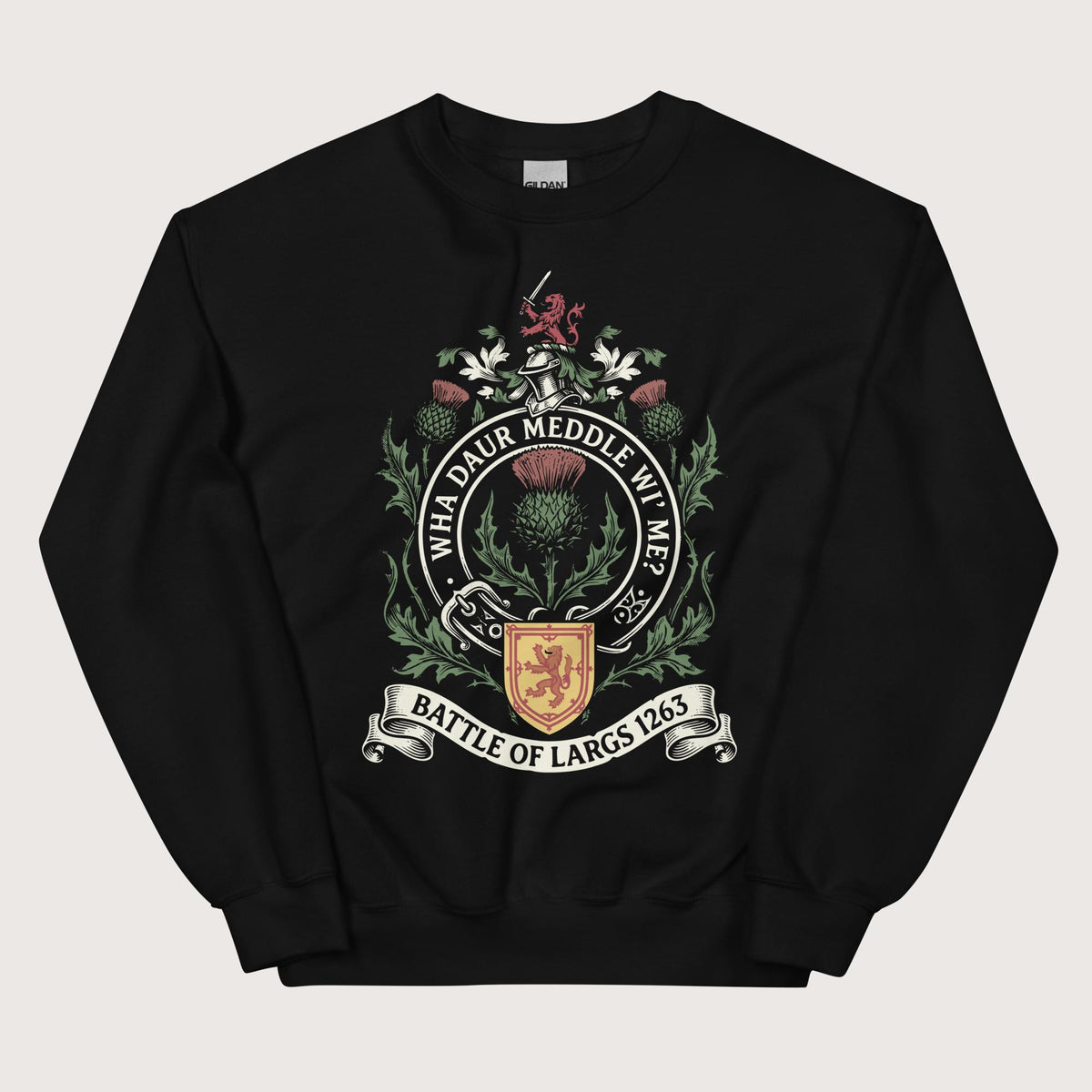 Black Scotland Battle of Largs 1263 Sweatshirt - history buff gift by HistoHead