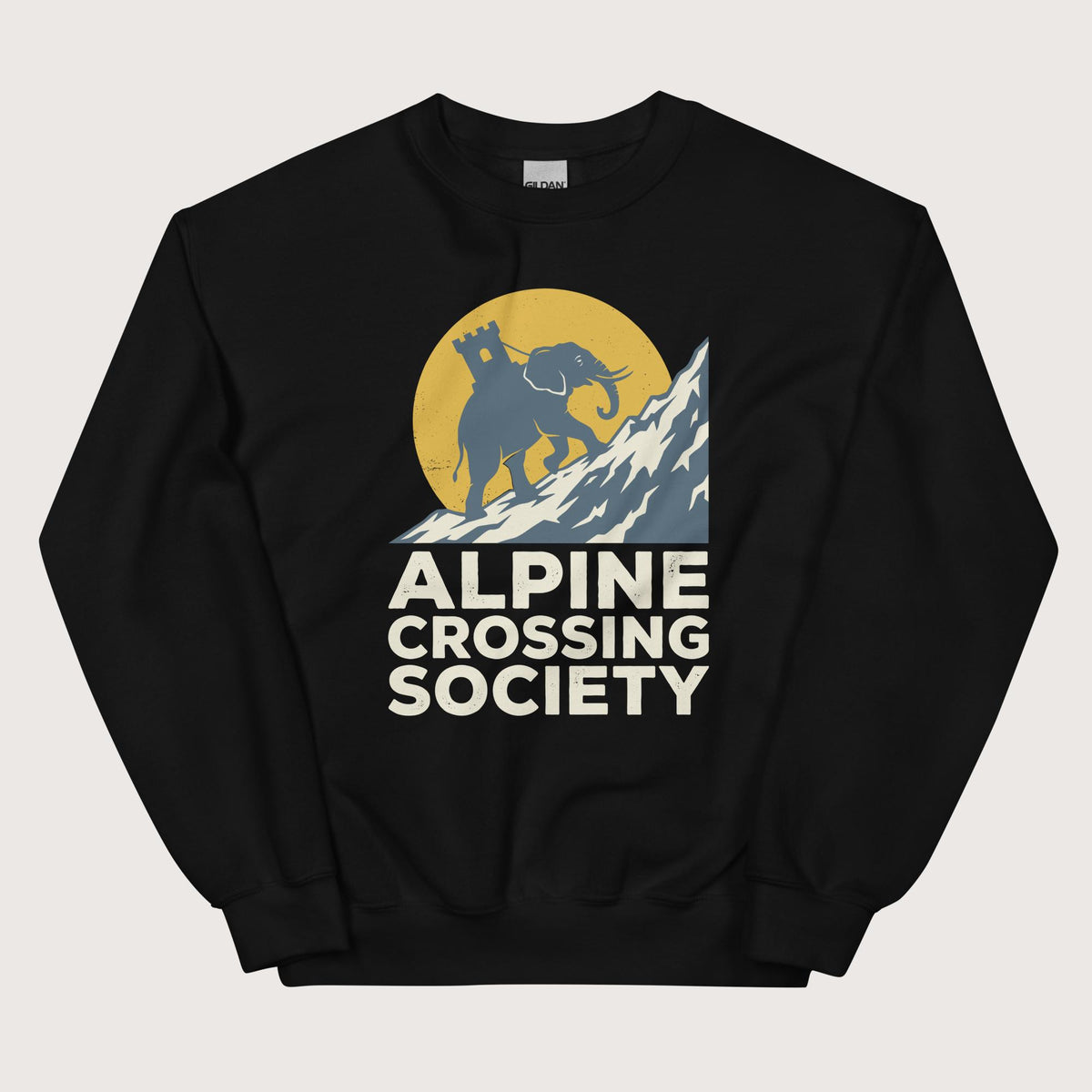 Black Alpine Crossing Society Sweatshirt - history buff gift by HistoHead