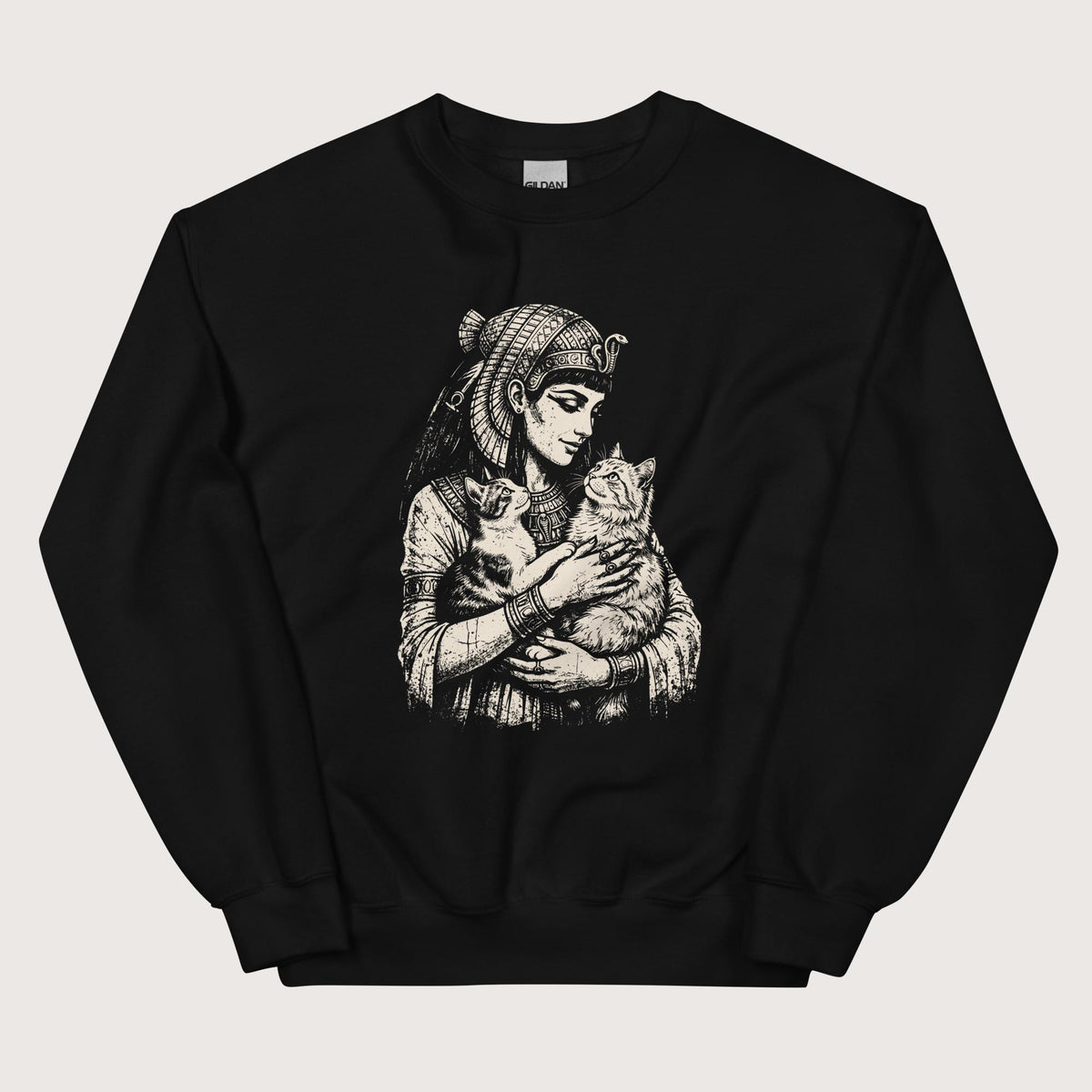 Black Cleopatra's Cats Sweatshirt - history buff gift by HistoHead