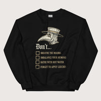 Black Plague Doctor Advice Sweatshirt - history buff gift by HistoHead