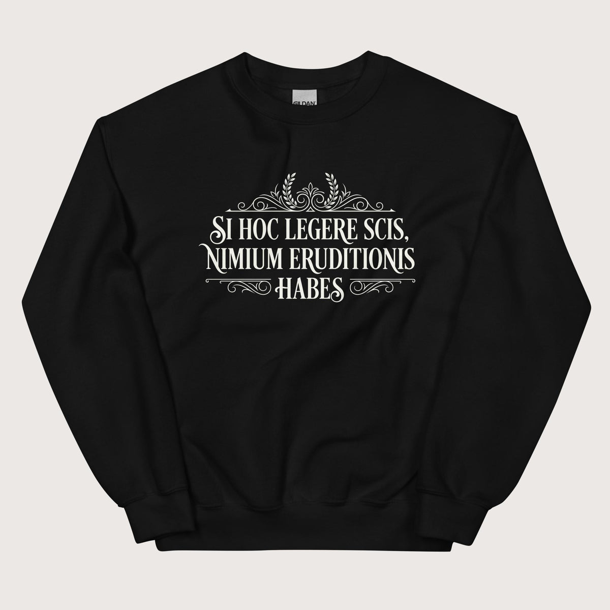 Black If You Can Read This You Have Too Much Education in Latin Sweatshirt - history buff gift by HistoHead