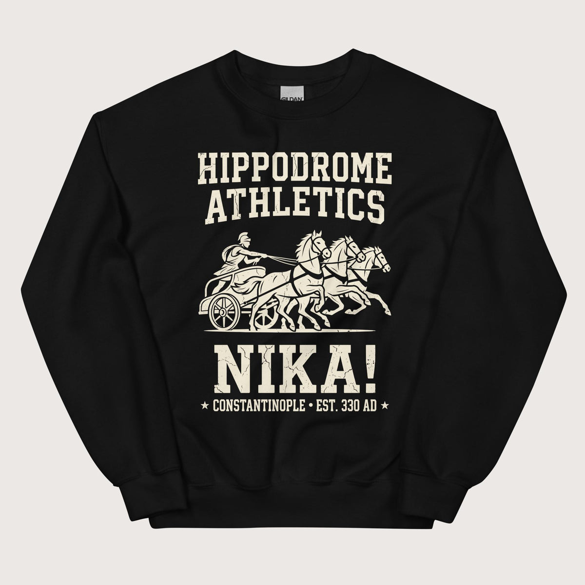 Black Hippodrome Athletics Sweatshirt - history buff gift by HistoHead