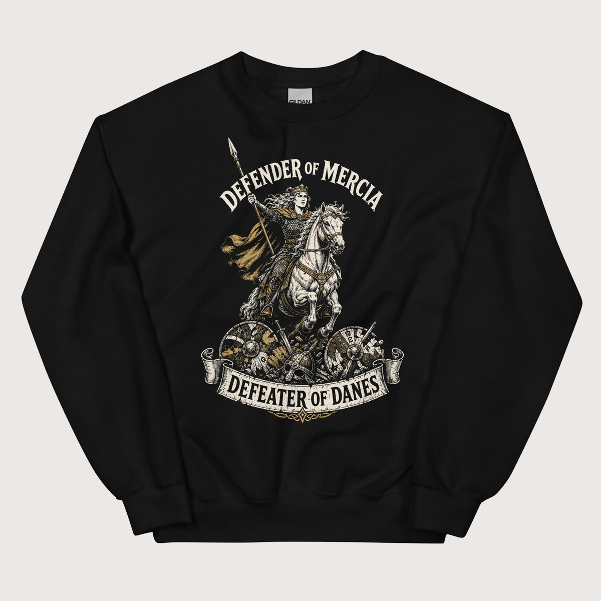 Black Æthelflæd Defender of Mercia Sweatshirt - history buff gift by HistoHead