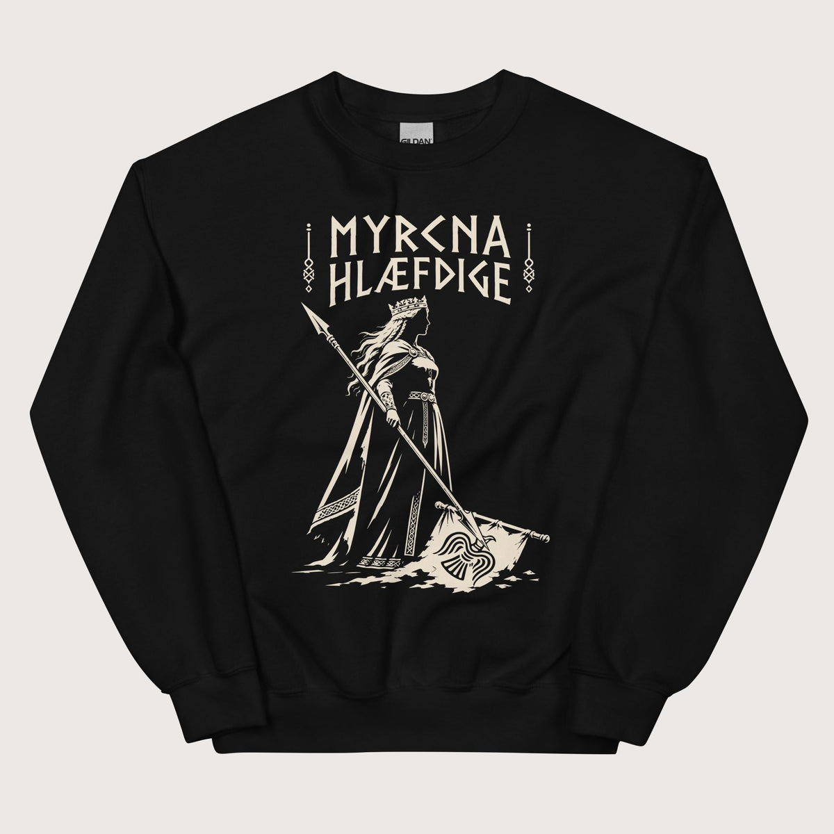 Black Æthelflæd Myrcna Hlæfdige Sweatshirt - history buff gift by HistoHead