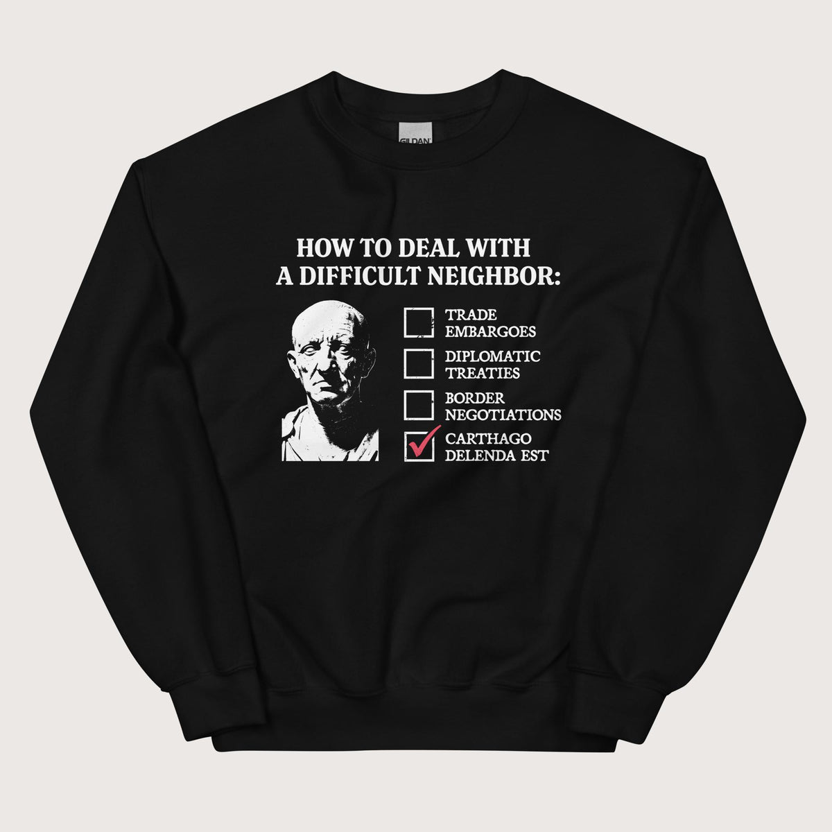 Black Cato's Foreign Policy Sweatshirt - history buff gift by HistoHead