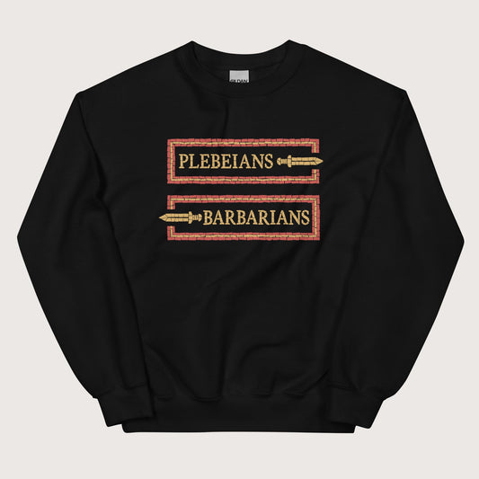 Black Mosaic Plebeians or Barbarians Sweatshirt - history buff gift by HistoHead