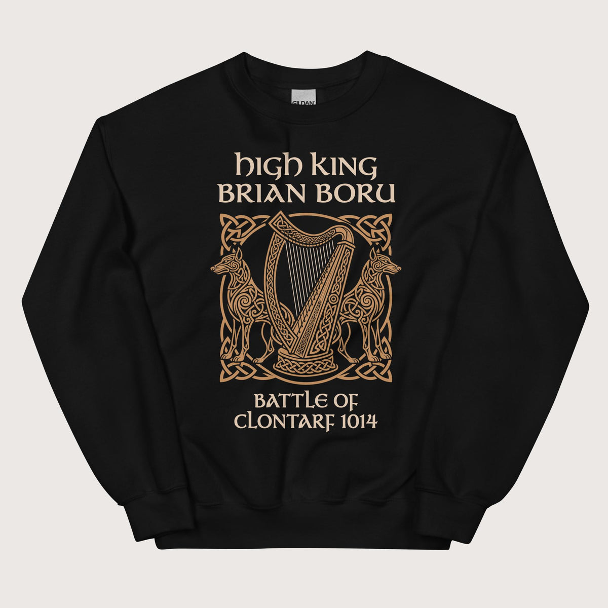 Black Brian Boru Sweatshirt - history buff gift by HistoHead