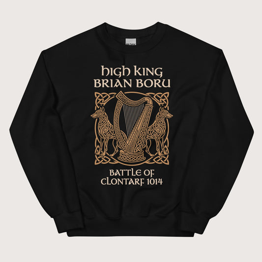 Black Brian Boru Sweatshirt - history buff gift by HistoHead