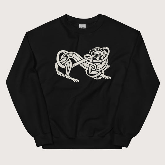 Black Norse Lion Sweatshirt - history buff gift by HistoHead