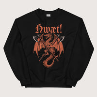 Black Hwæt Dragon Axe Sweatshirt - history buff gift by HistoHead