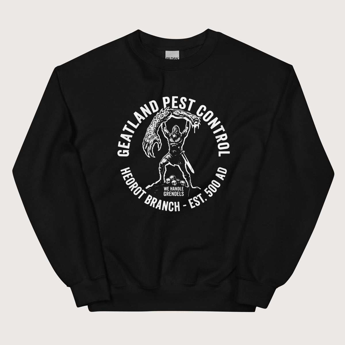 Black Geatland Pest Control Sweatshirt - history buff gift by HistoHead