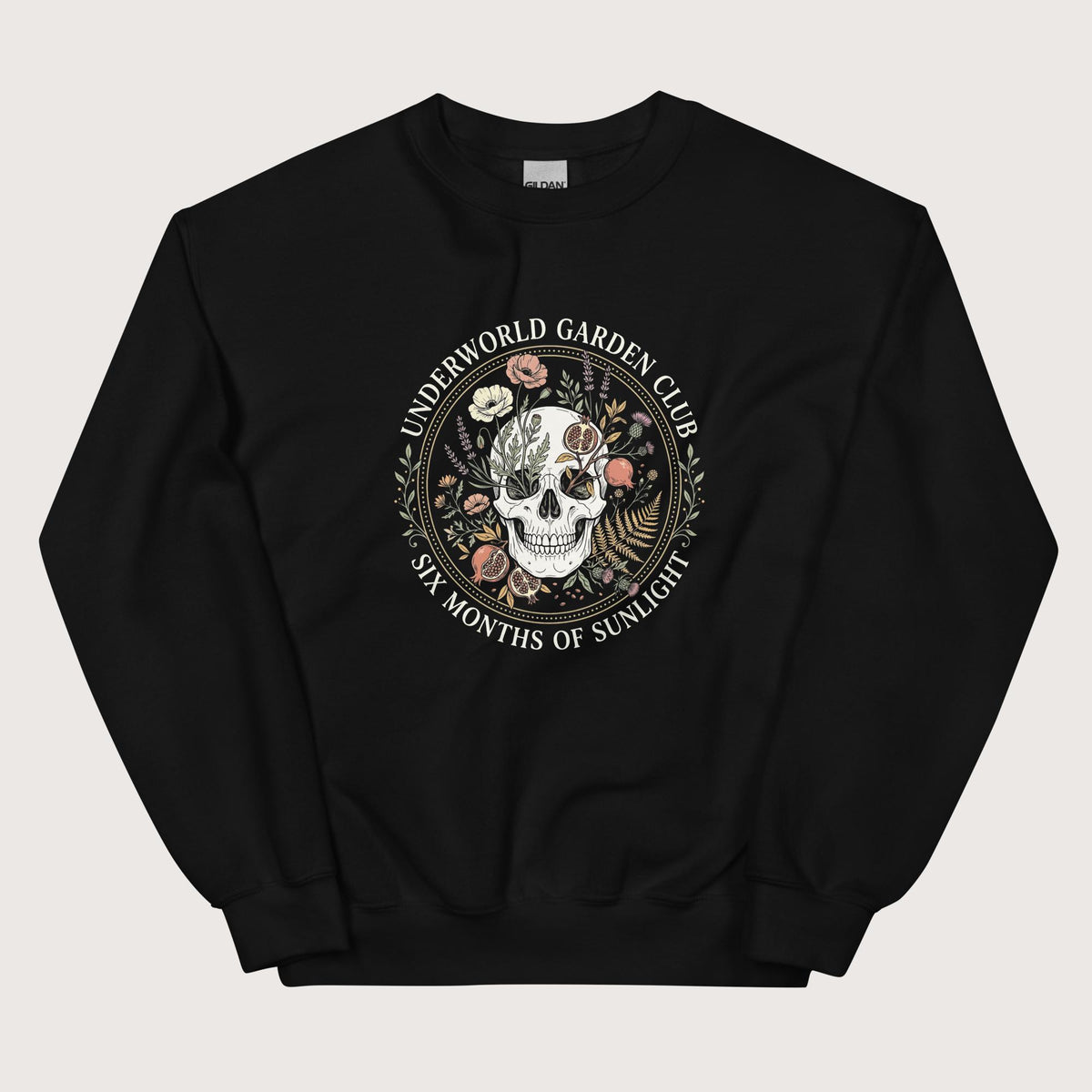 Black Persephone Underworld Garden Club Sweatshirt - history buff gift by HistoHead