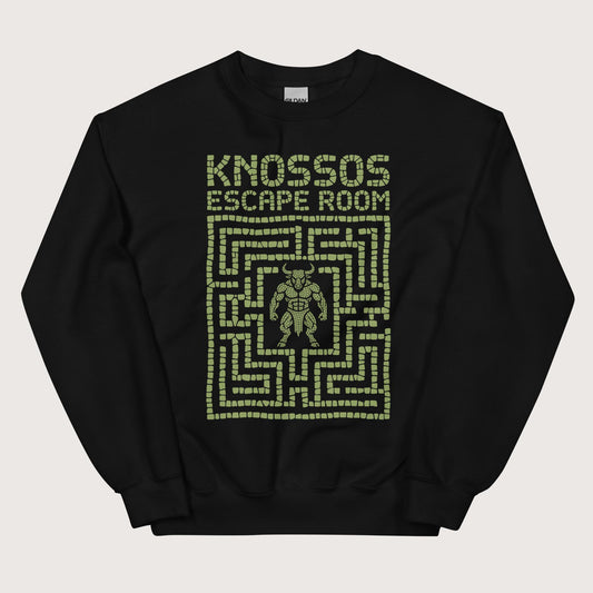 Black Knossos Escape Room Sweatshirt - history buff gift by HistoHead