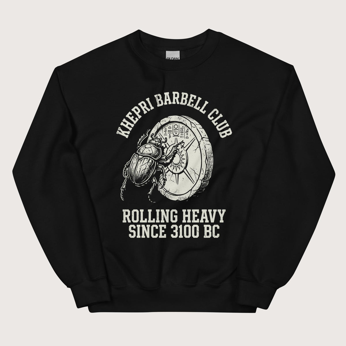Black Khepri Barbell Club Sweatshirt - history buff gift by HistoHead