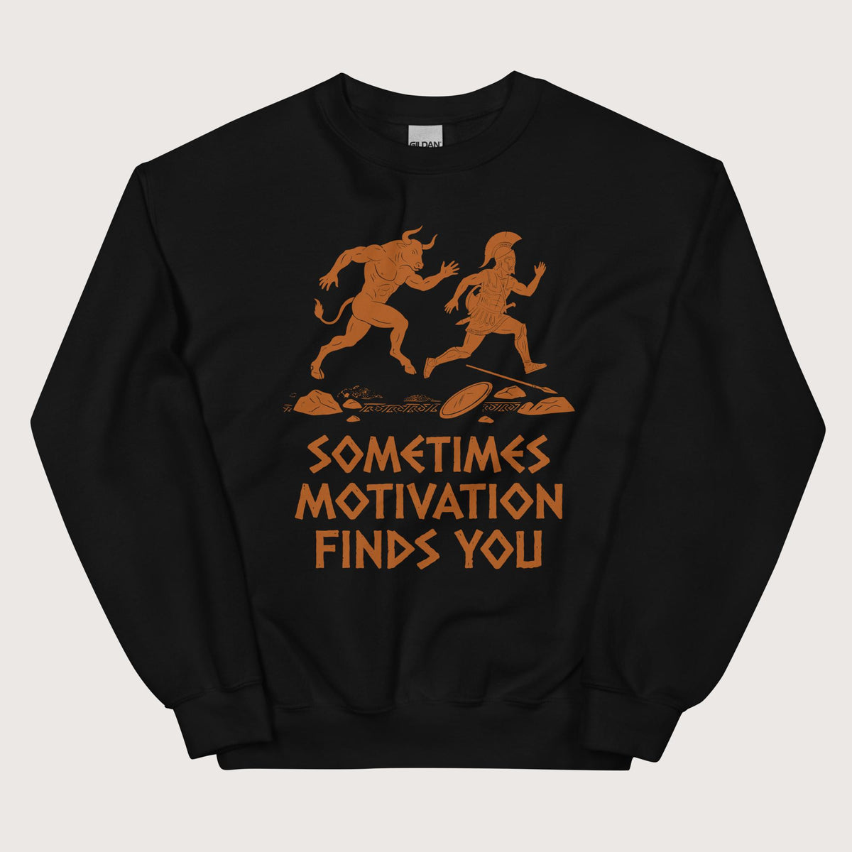 Black Motivation Finds You Minotaur Edition Sweatshirt - history buff gift by HistoHead