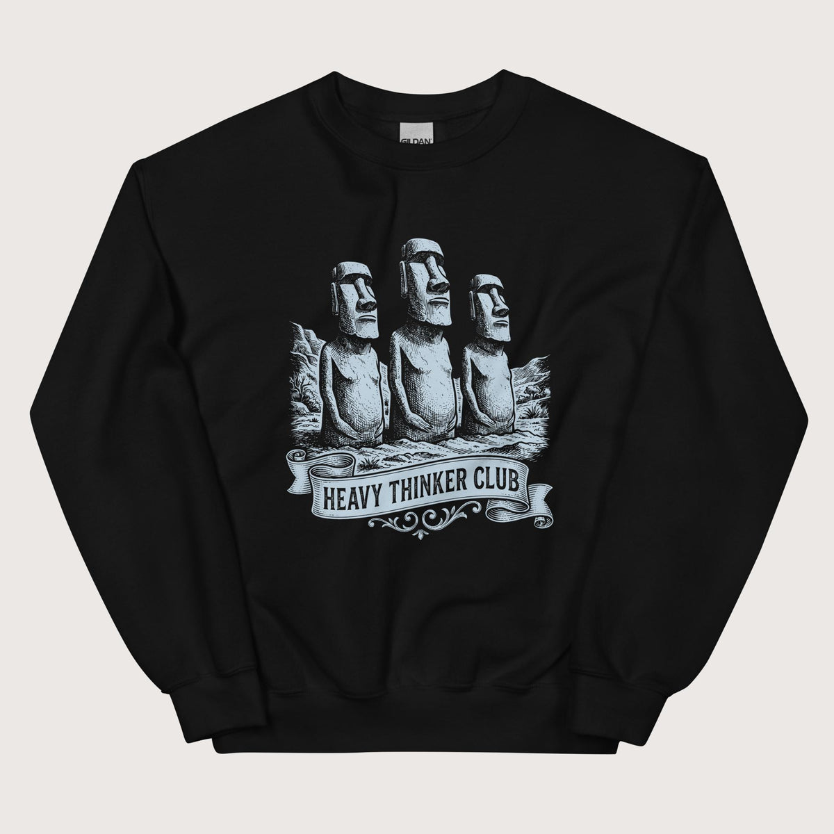 Black Heavy Thinker Club Sweatshirt - history buff gift by HistoHead