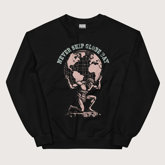 Black Atlas Never Skip Globe Day Sweatshirt - history buff gift by HistoHead