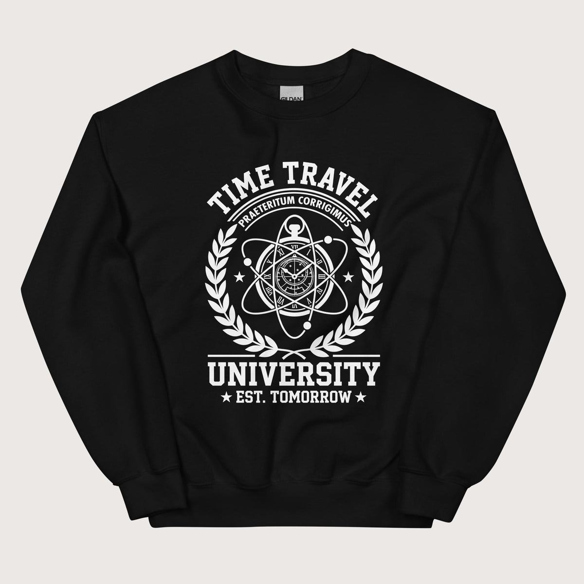 Black Time Travel University Sweatshirt - history buff gift by HistoHead