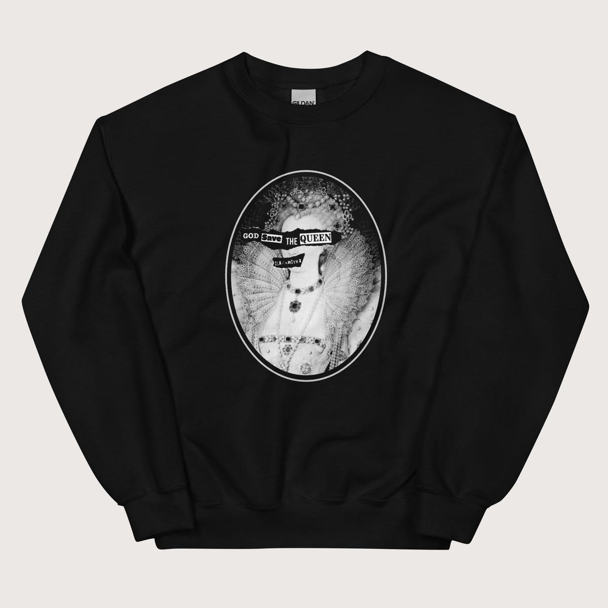 Black God Save the Queen Elizabeth I Sweatshirt - history buff gift by HistoHead