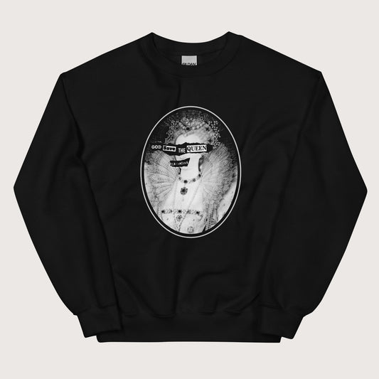 Black God Save the Queen Elizabeth I Sweatshirt - history buff gift by HistoHead