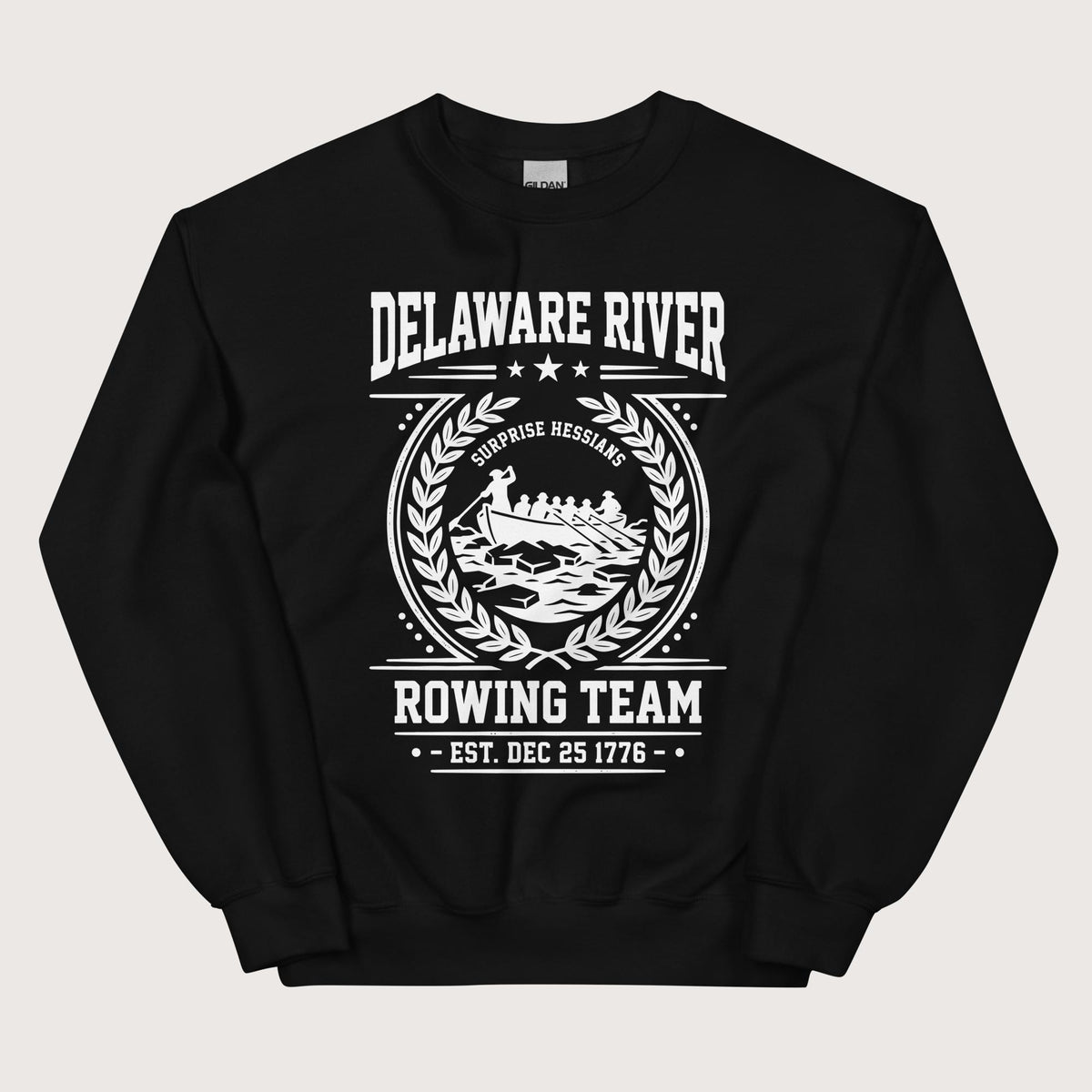 Black Delaware River Rowing Team Sweatshirt - history buff gift by HistoHead