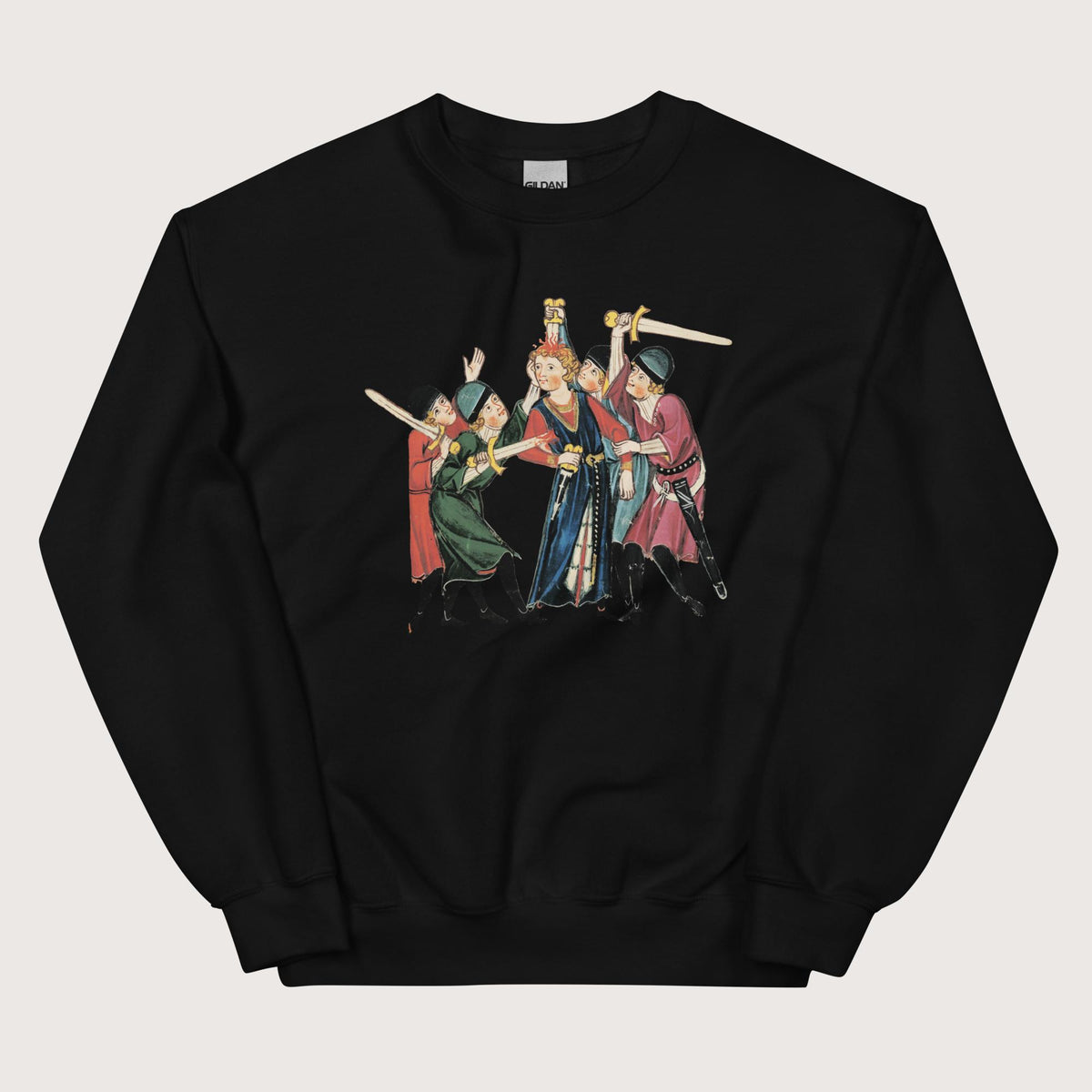Black Medieval Positivity Sweatshirt - history buff gift by HistoHead