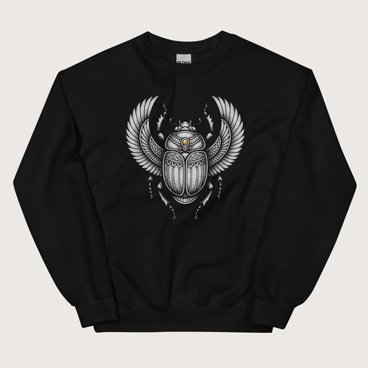 Black Khepri God of Rebirth Sweatshirt - history buff gift by HistoHead