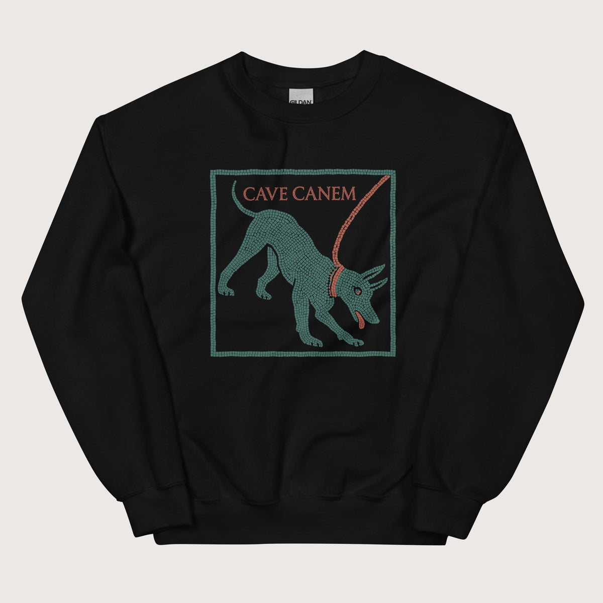Black Cave Canem Pompeii Mosaic Sweatshirt - history buff gift by HistoHead
