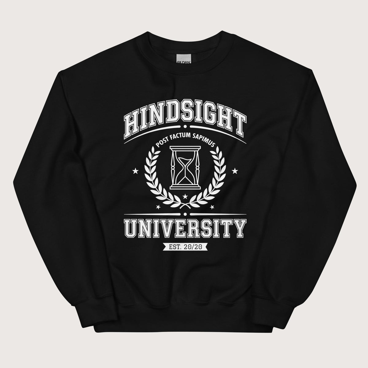 Black Hindsight University Sweatshirt - history buff gift by HistoHead
