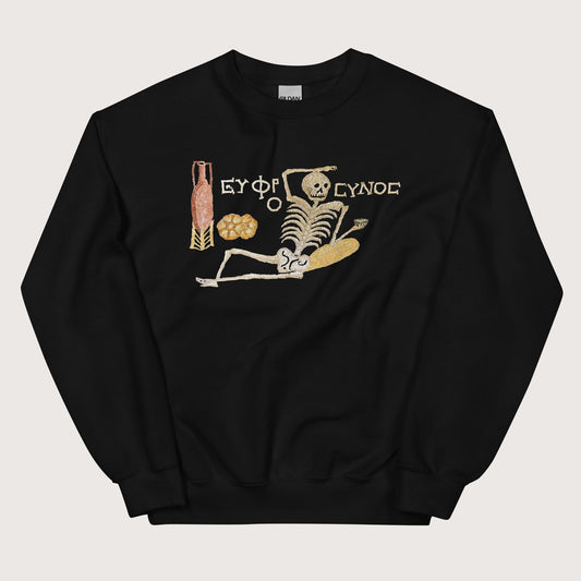 Black Skeleton Mosaic Sweatshirt - history buff gift by HistoHead
