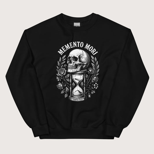 Black Memento Mori Tempus Fugit Sweatshirt - history buff gift by HistoHead