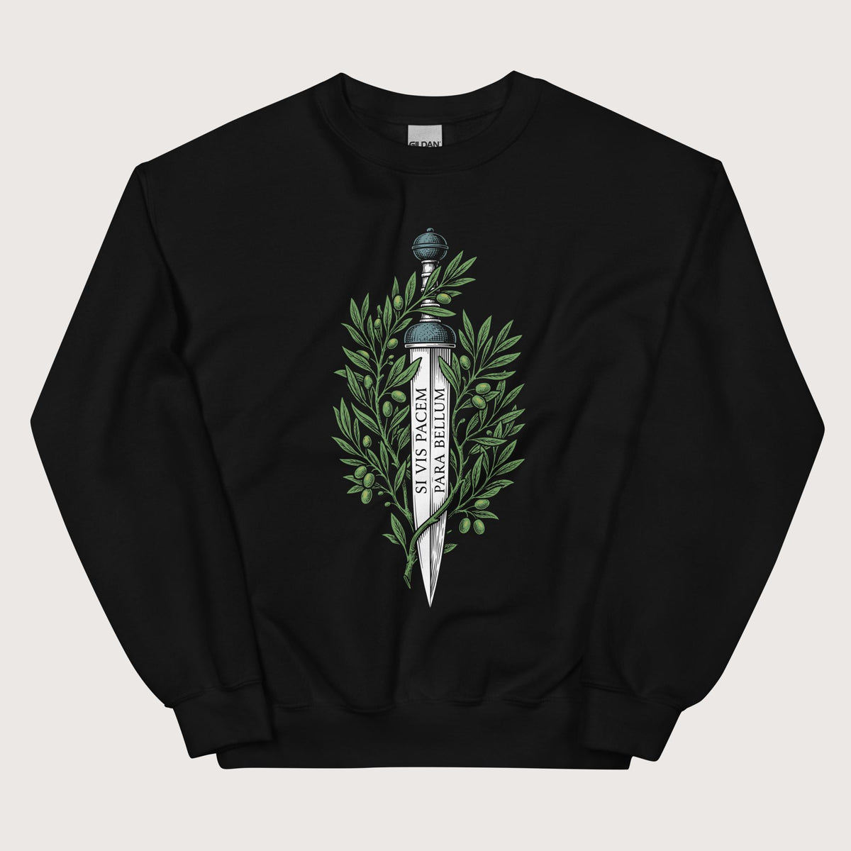 Black Si Vis Pacem Para Bellum Latin Phrase Sweatshirt - history buff gift by HistoHead