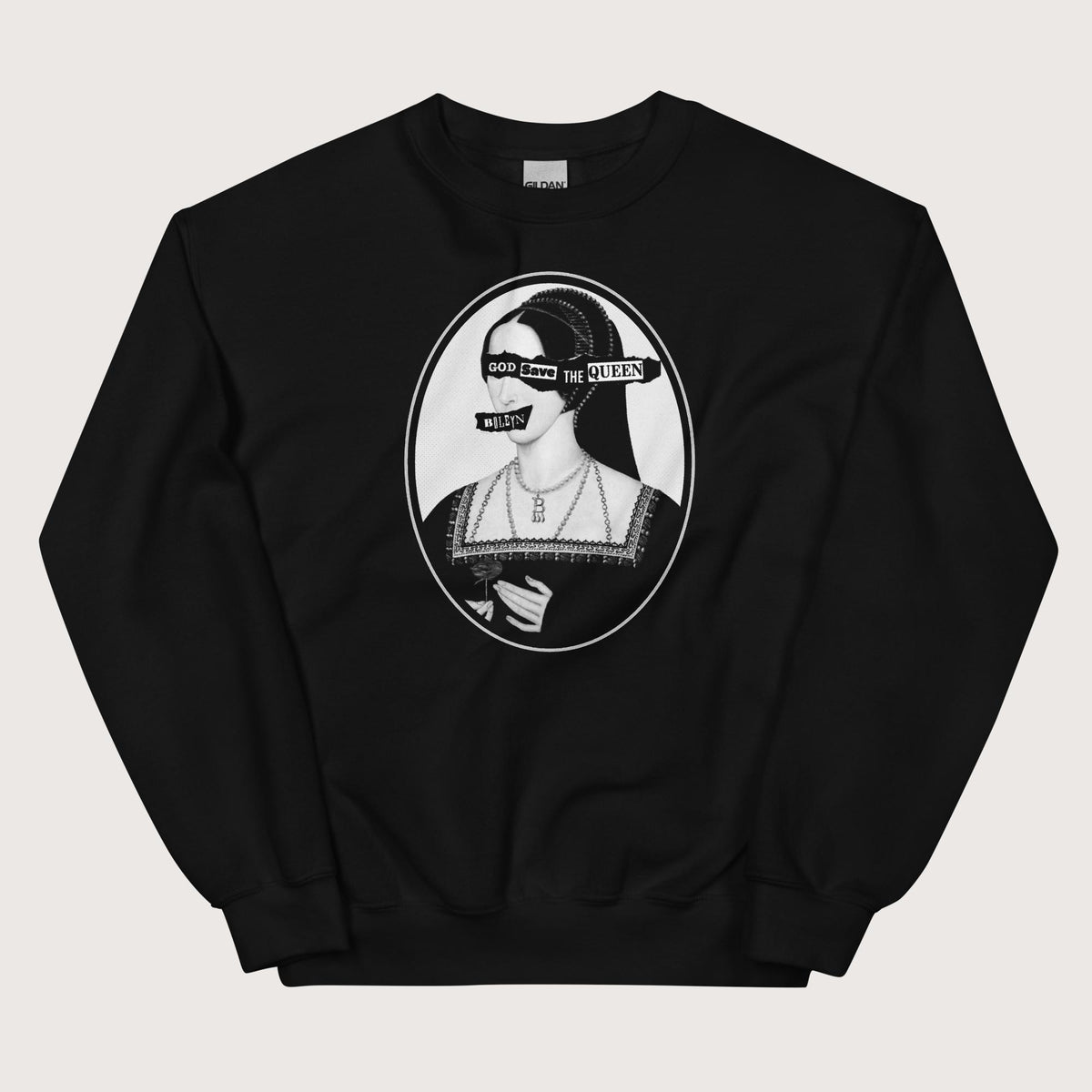 Black God Save the Queen Anne Boleyn Sweatshirt - history buff gift by HistoHead
