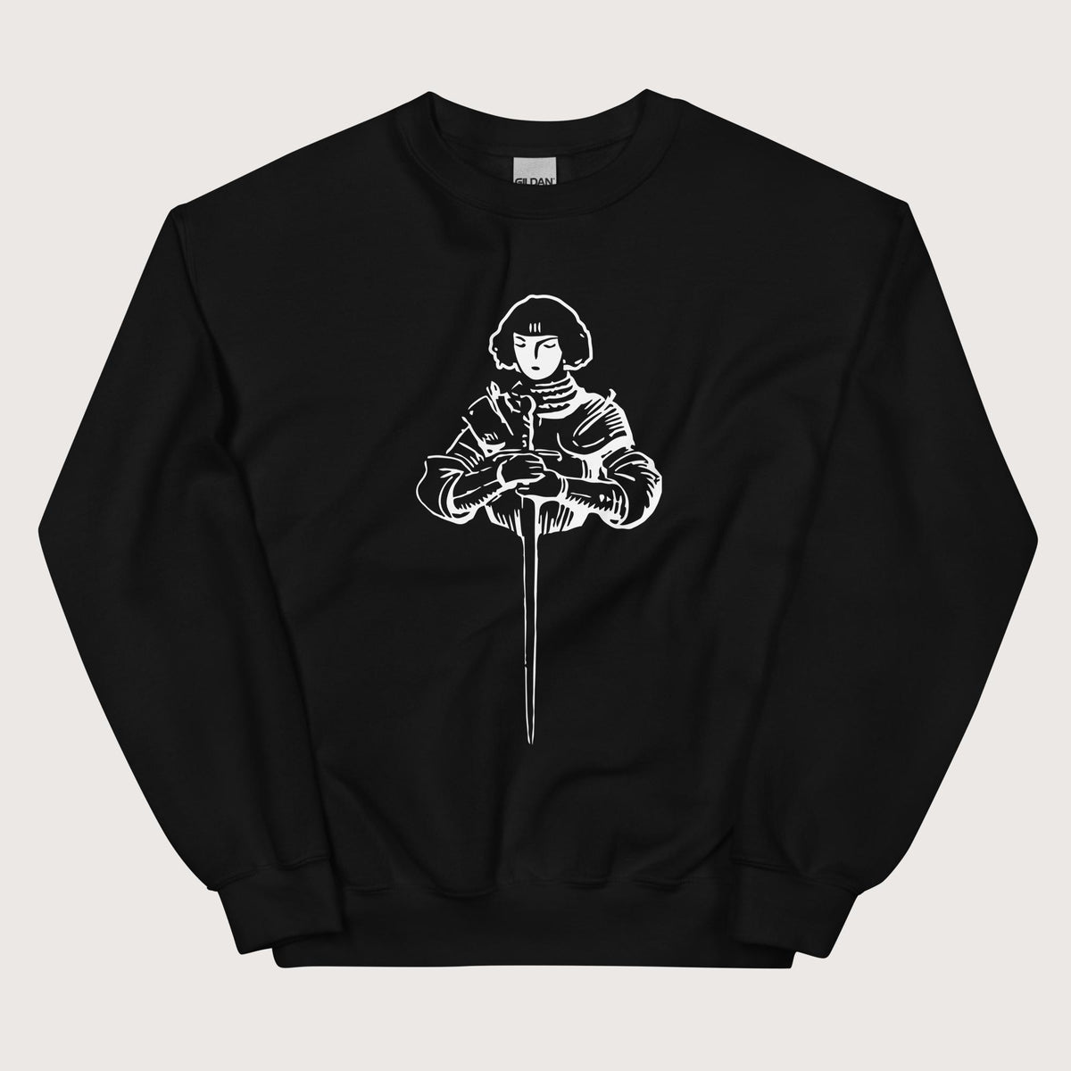 Black Joan of Arc Stamp Sweatshirt - history buff gift by HistoHead