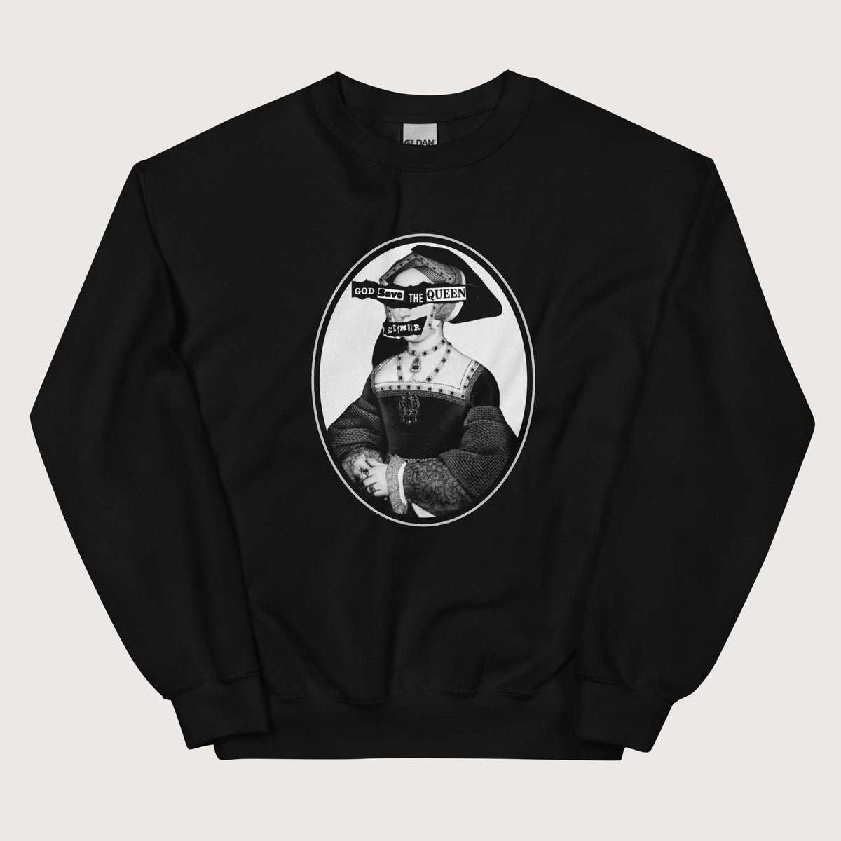 Black God Save the Queen Jane Seymour Sweatshirt - history buff gift by HistoHead