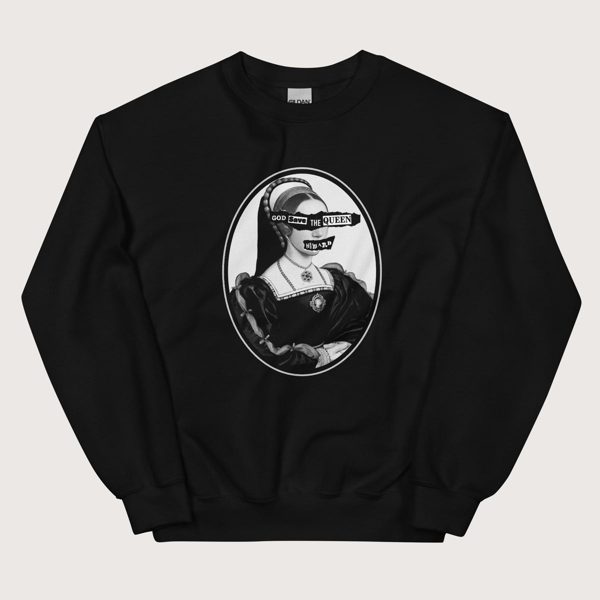 Black God Save the Queen Catherine Howard Sweatshirt - history buff gift by HistoHead