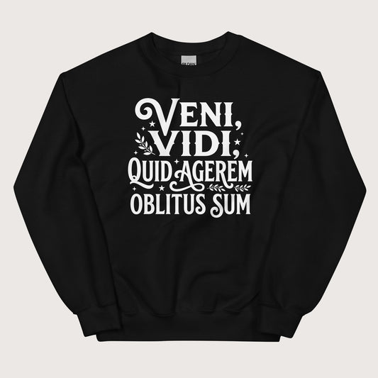 Black Latin I Came I Saw I Forgot I Was Doing Sweatshirt - history buff gift by HistoHead