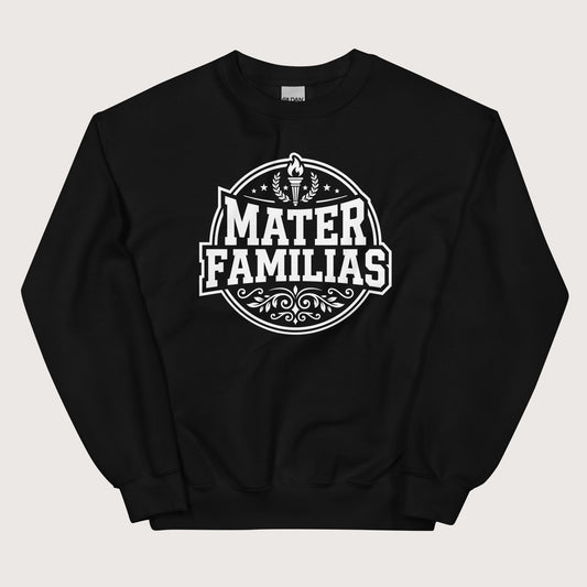 Black Mater Familias Latin Sweatshirt - history buff gift by HistoHead