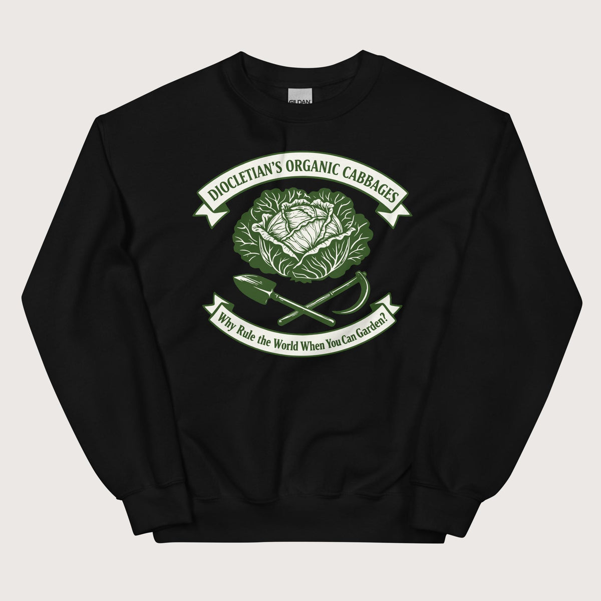 Black Diocletian's Cabbage Sweatshirt - history buff gift by HistoHead