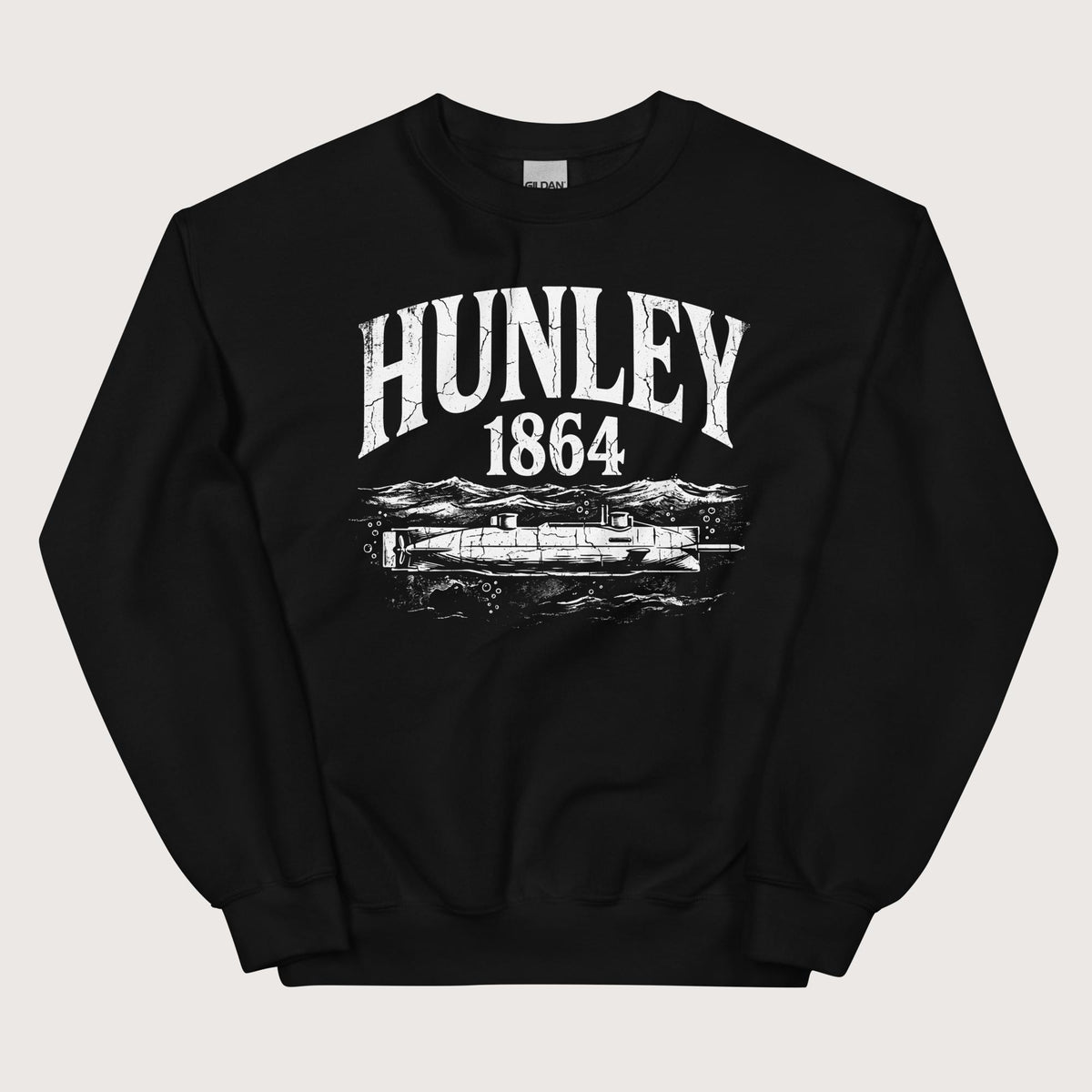 Black Hunley Submarine Sweatshirt - history buff gift by HistoHead