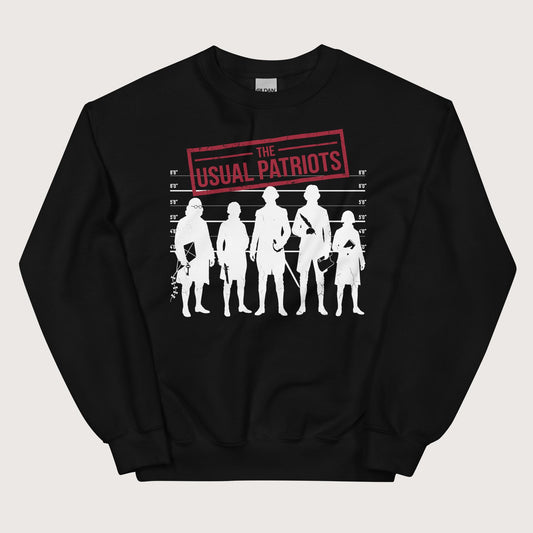 Black The Usual Patriots Sweatshirt - history buff gift by HistoHead